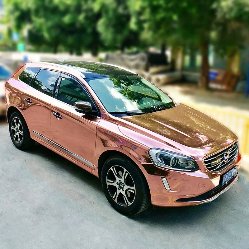 Аксессуары для автомобиля глянцевая Съемная виниловая оболочка цвета розового золота