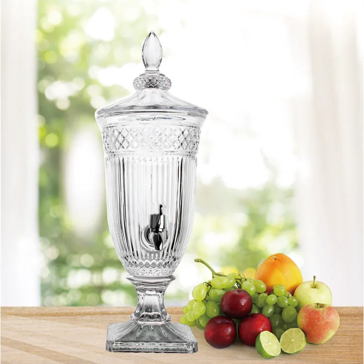 home kitchen hotel 2.2L glass dispenser wine beer alcohol beverage dispenser bottle with tap