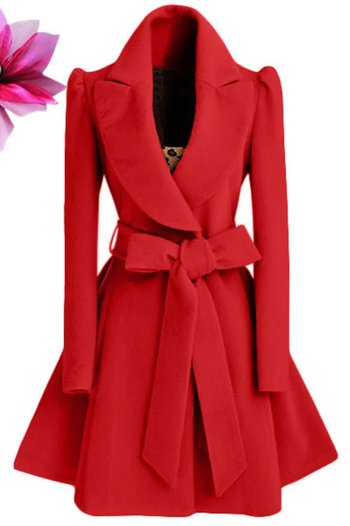 Liu Ming Winter Women Clothes Elegant Outerwear Woolen Jacket Long Coats