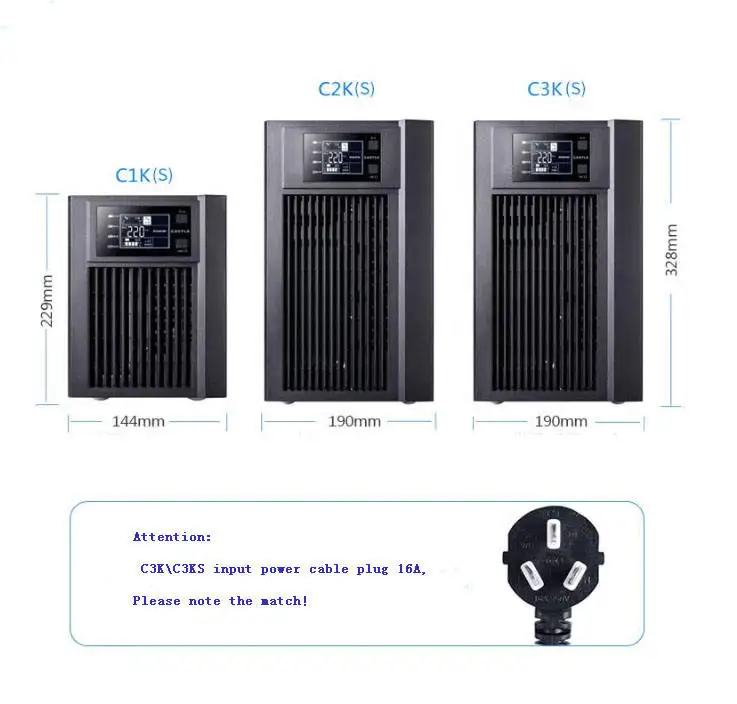 UPS emergency power online uninterruptible power supply 1000VA 2000VA 3000VA DC