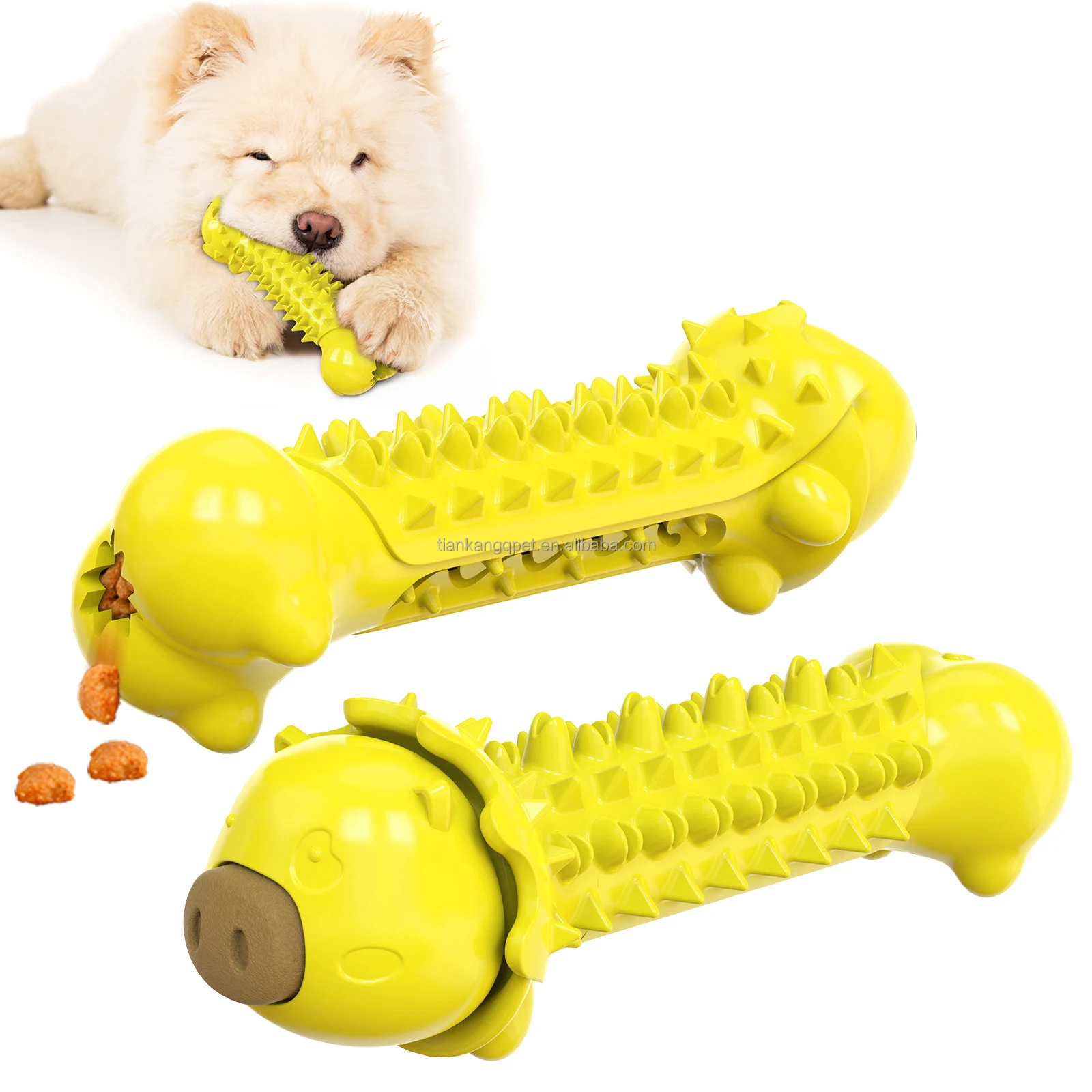 Dog Toothbrush Chew Toys - 2021 Upgraded Puppy Dog Teeth Cleaning Stick - Natural Rubber Dental Toothbrush Toys for Dog,2PC with