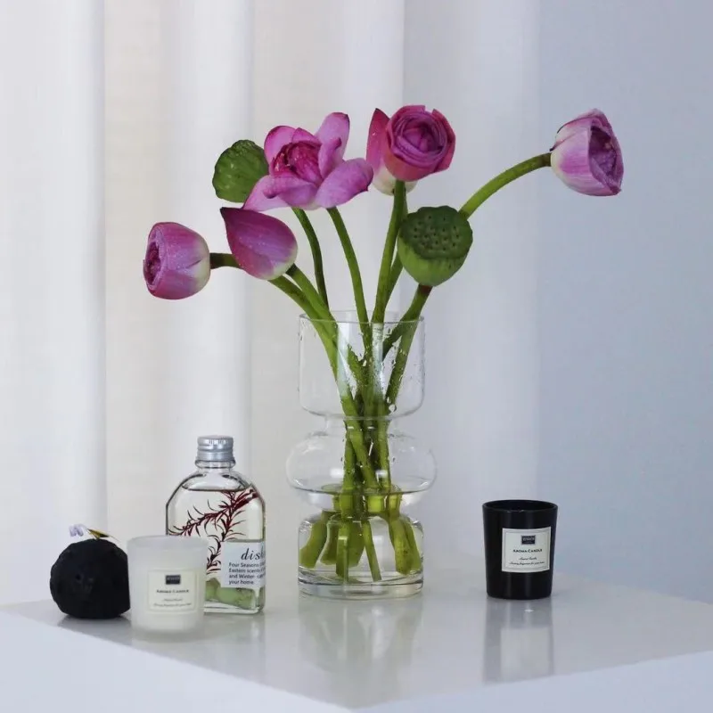 Arrangement Glasstableware Vase Dishes Setck Glass Vase Decoration Small Fresh Tabletop Decoration Dry Flower Bouquet Flower