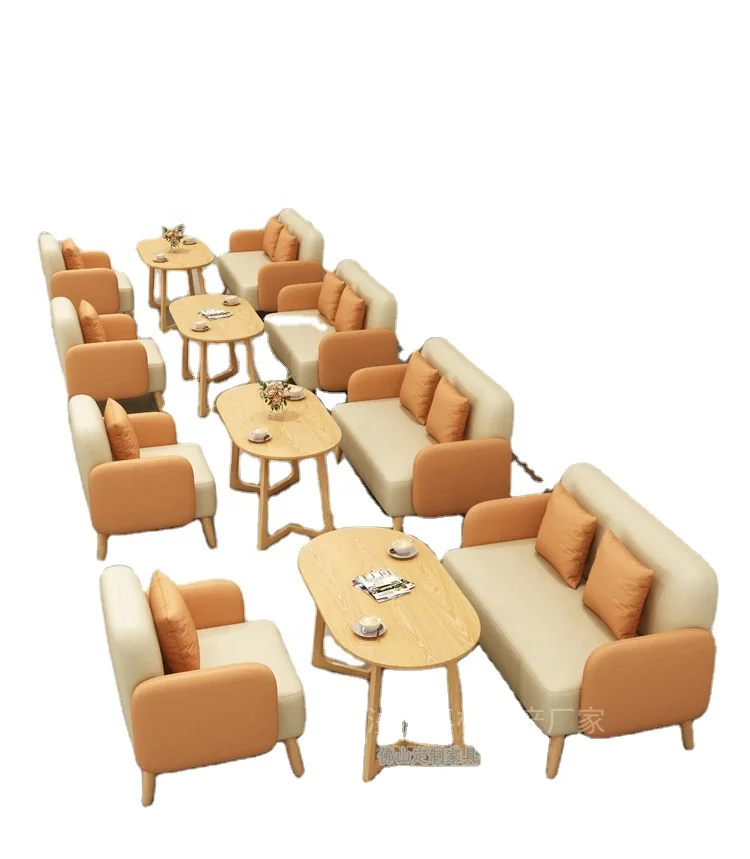 Youtai Wholesale Modern Coffee Room Milk Tea shop Booth Restaurant table chairs and sofa set