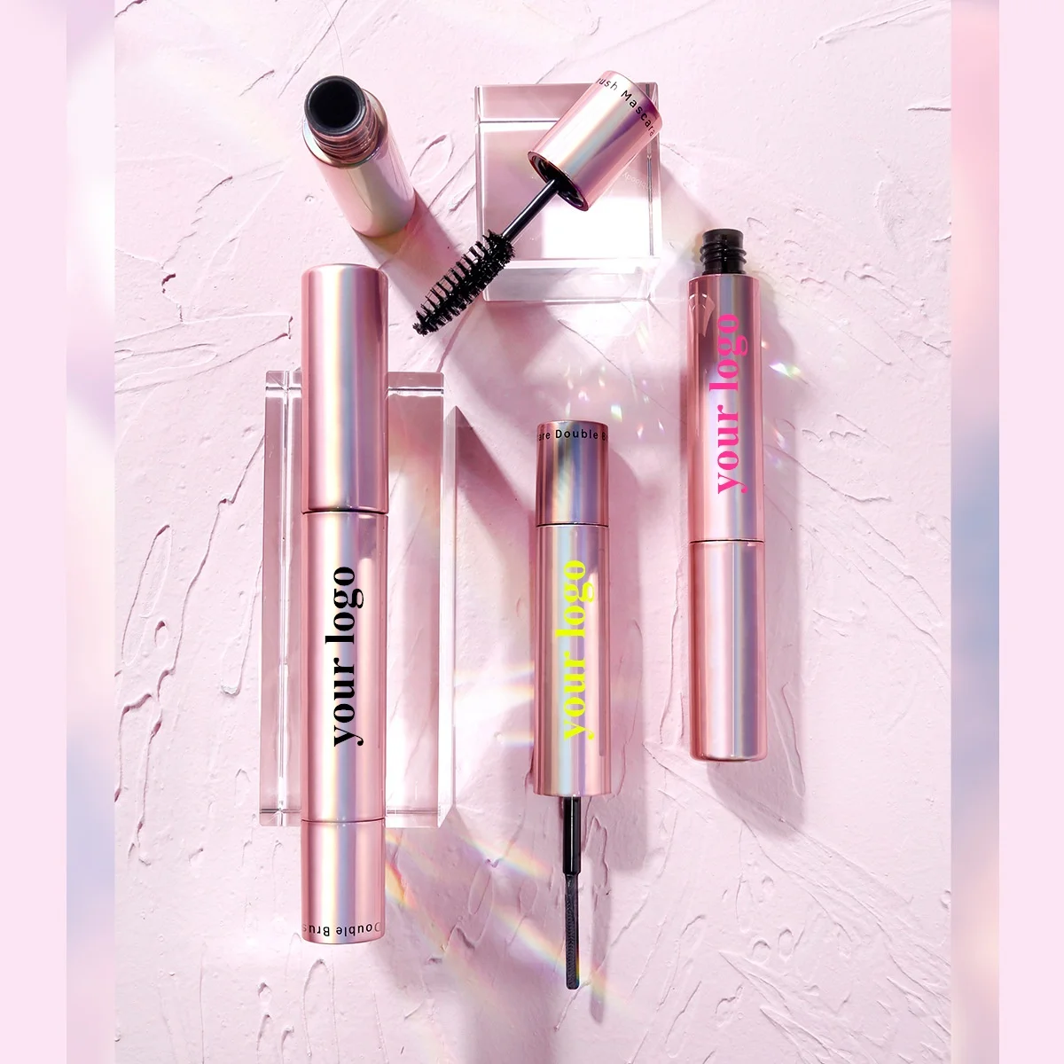 New Arrival Double Headed Double Effect Mascara Thick And Long 2 In 1 Waterproof Mascara Not Blooming Makeup Eye Mascara