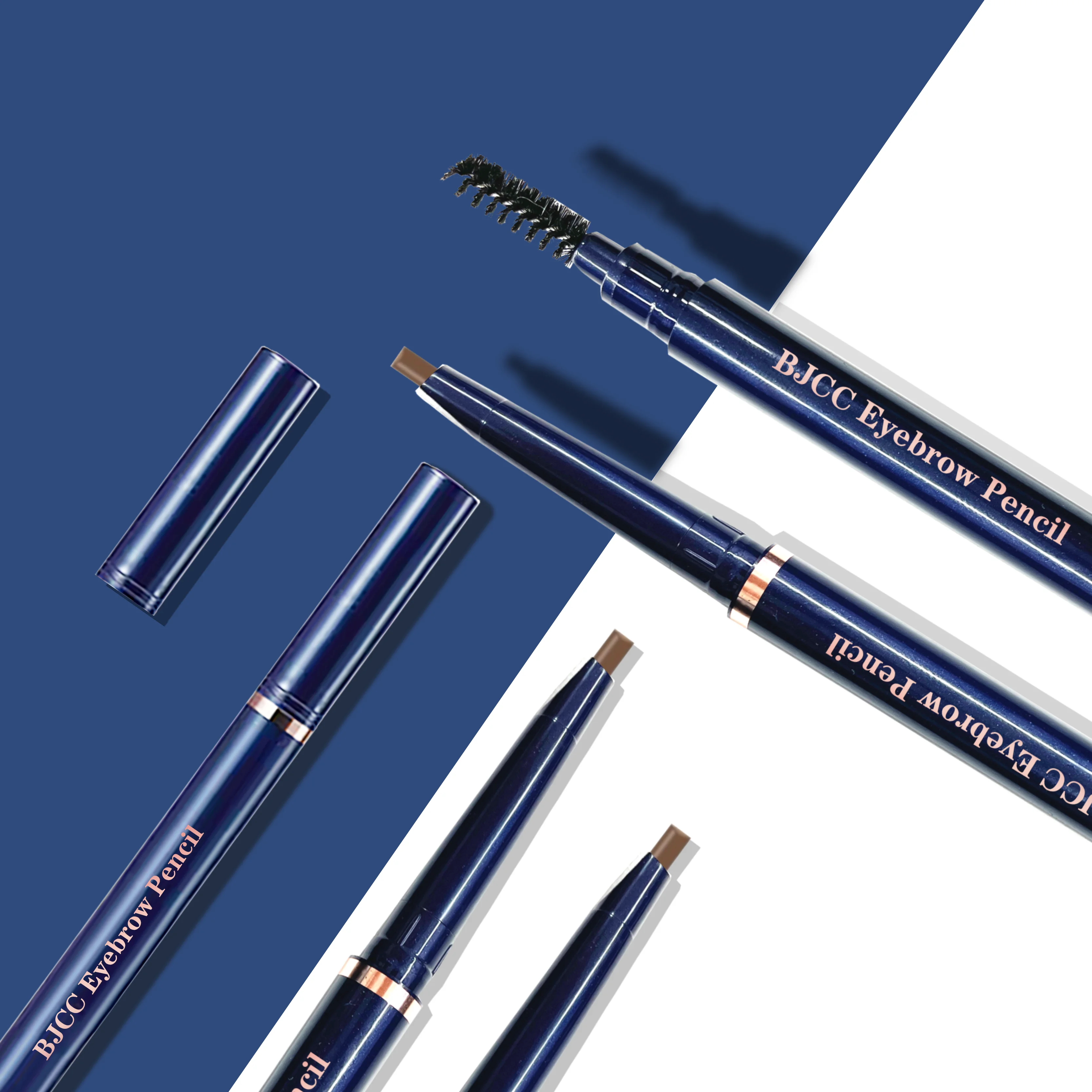 Amazon Hot Sale Women Makeup Cosmetic Korea Rose Gold Thin New Organic Vegan Wooden Eyebrow Pencil Manufacturers Brow Pencil