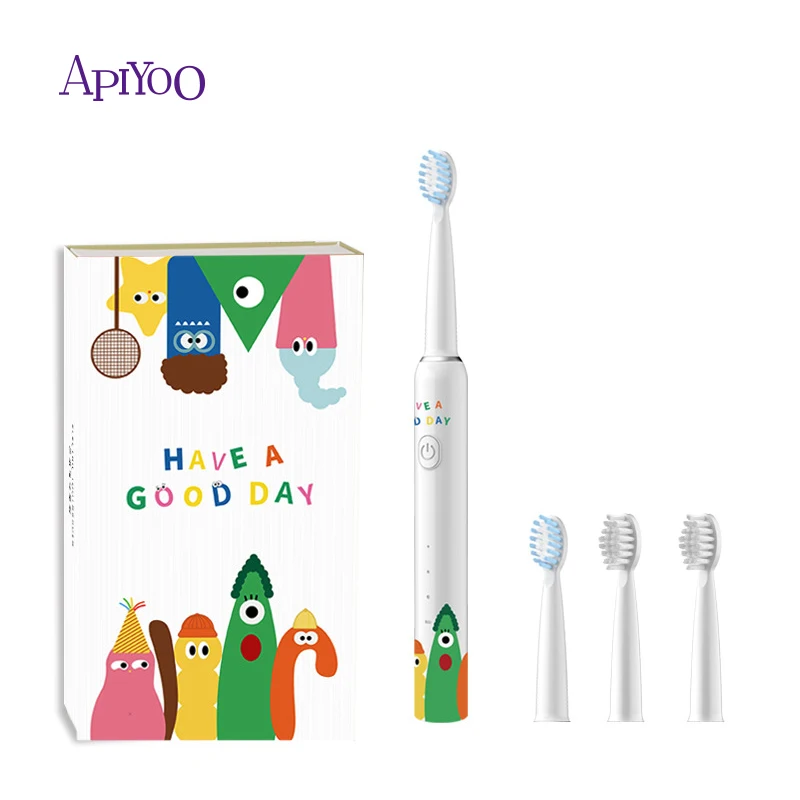 Low MOQ OEM 4 Replacement Brush Heads Rechargeable Kids Sonic Electric Toothbrush Electric