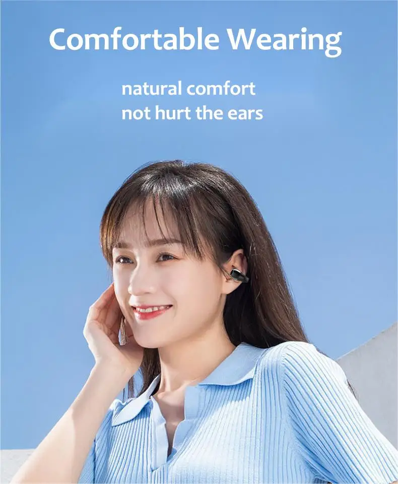 TWS Air Conduction Headphone BT5.3 Wireless Earphones Denoising Earbuds With Ear Clip