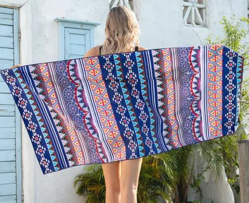 Wholesale Large size Quick Dry Microfiber beach towels With Custom Logo Print sand free Beach Towel for summer beach swimming