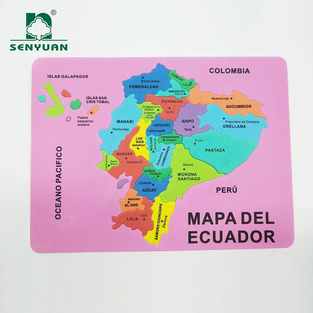 Wholesale 19x26x0.7 cm funny Ecuador educational 3D Ecuador map jigsaw puzzle