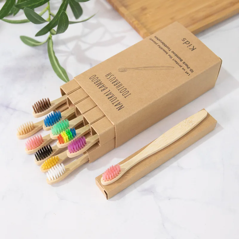 Private Label House Colorful Soft Adult Handle Wooden Bamboo Toothbrush