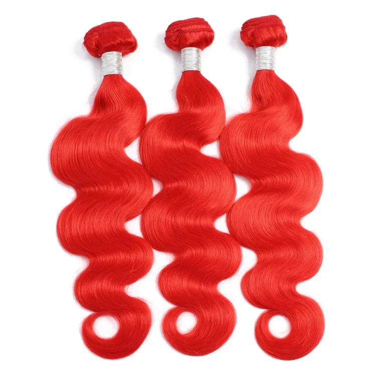 Indian Hair Bundles purple red colour 4*4 /Remy Straight Ombre Human Hair with Lace Closure Salon One Pack