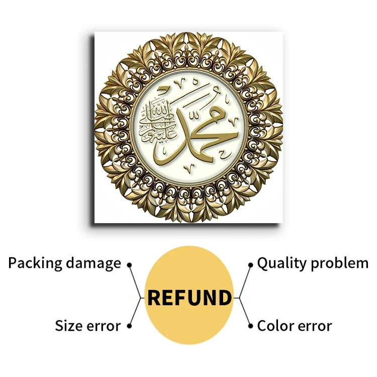 Wholesale Price Exquisite Islamic Printed Wall Painting Artwork Canvas Print Painting Flowers