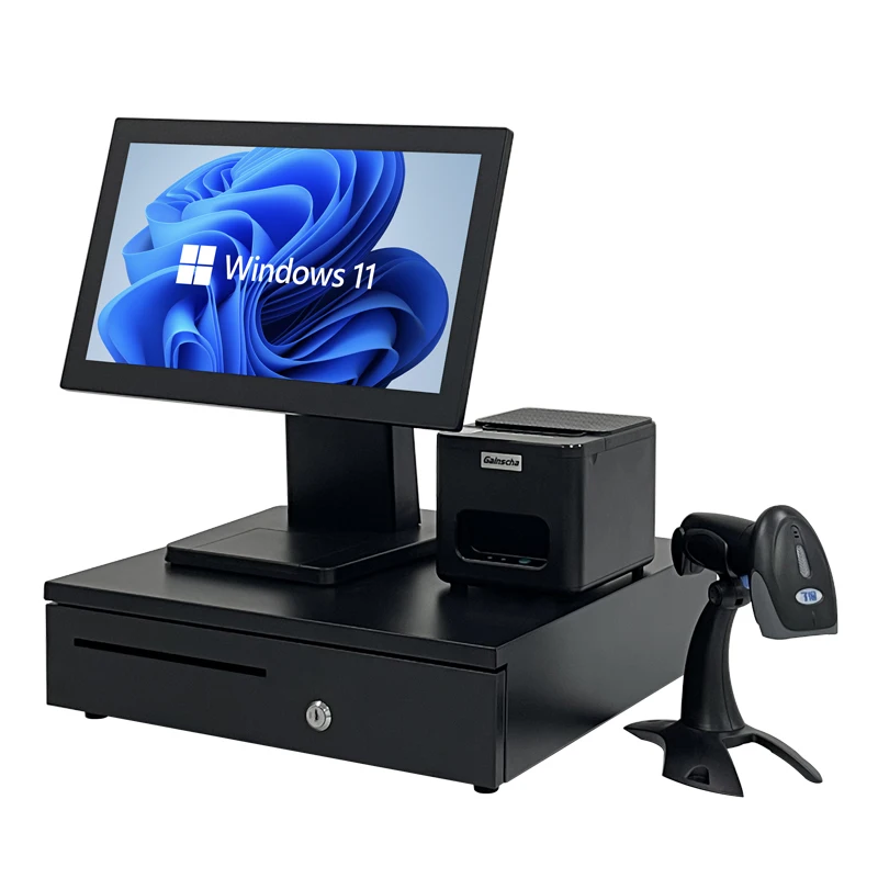 JESEN Point of Sale Single / Dual Screen Pos Machine  punto de venta touch New Pos Wall mounted Touch screen System