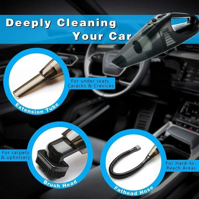 Mini ABS Multifunctional Household Car Vacuum Cleaner Convenient Wireless Wet and Dry Dust Collector for Small Car Cleaning