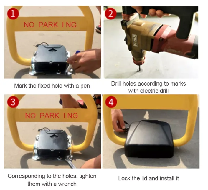 CE Certificate Automatic IP67 Waterproof Private Solar APP Control Electric Parking Barrier Parking Lock