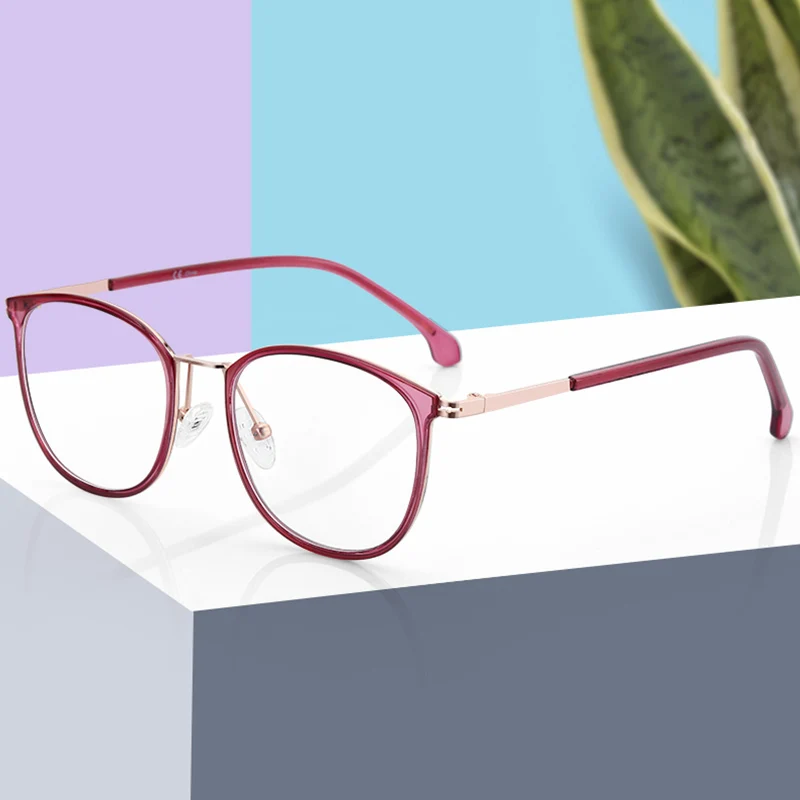 
Fashion Metal Oval Frame Optical Glasses Anti Blue Light Eye Glasses for Male and Female 