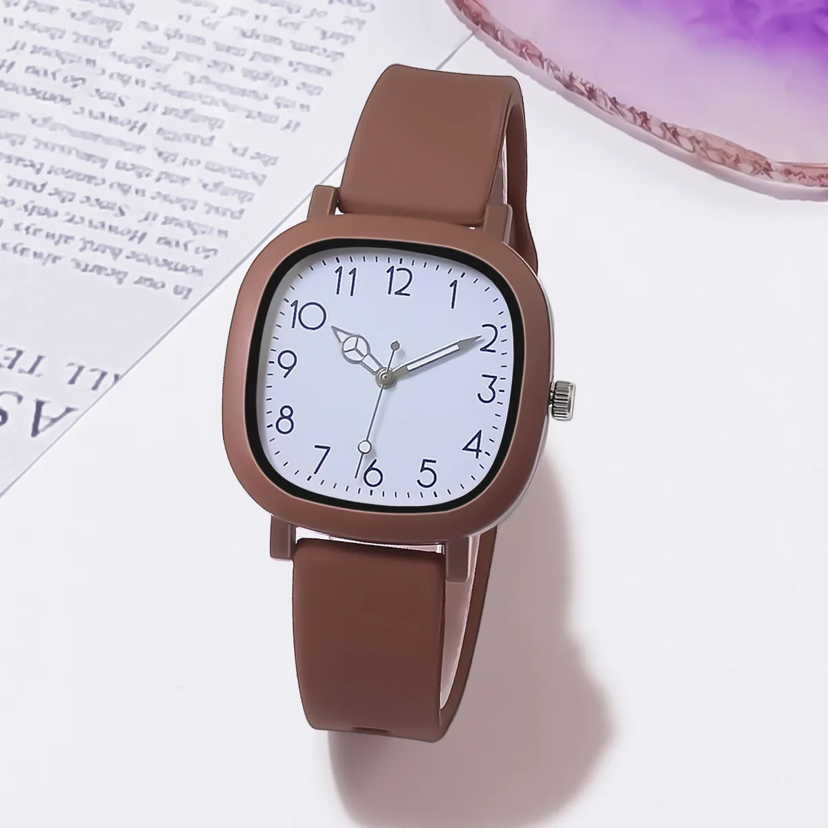 New Jelly Color Square Shell Luminous Hands Digital Scale Student Sports Silicone Strap Quartz Wrist Watch For Women Men Gifts
