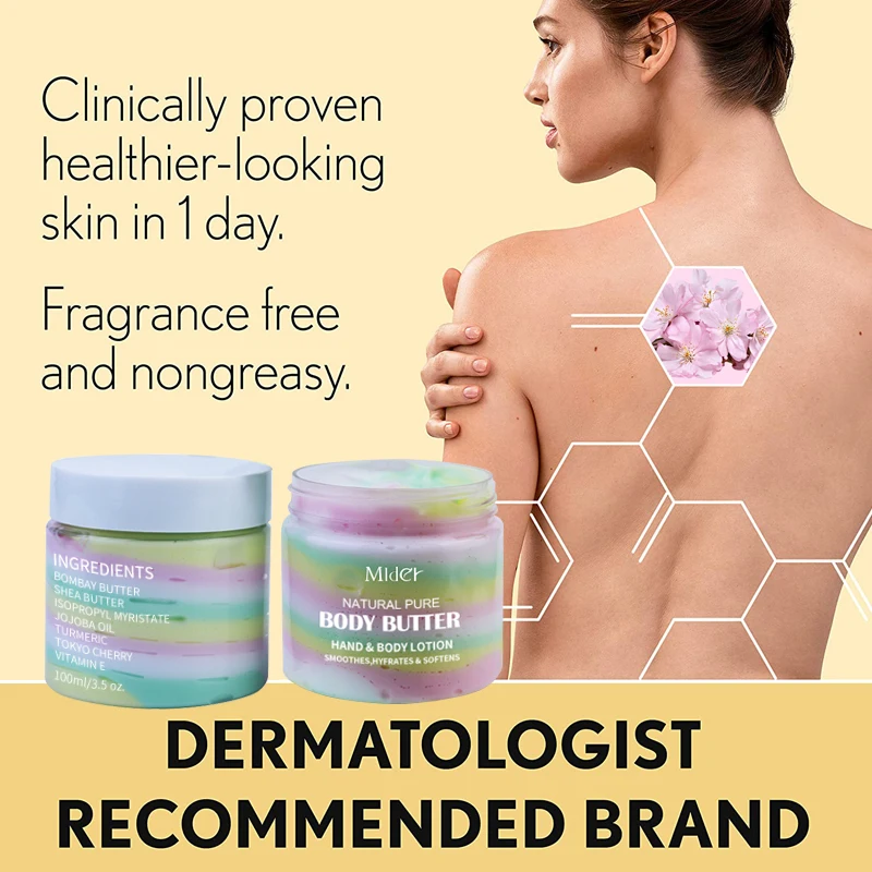 Private Label Moisturizing Whitening Body butter Soothing Repair Brightening Body Lotion