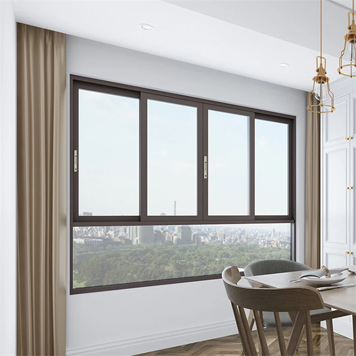 Burglar Proof Customized Sliding Windows System Double Glazed Tempered Glass Windows Hurricane Impact Aluminium Sliding Window
