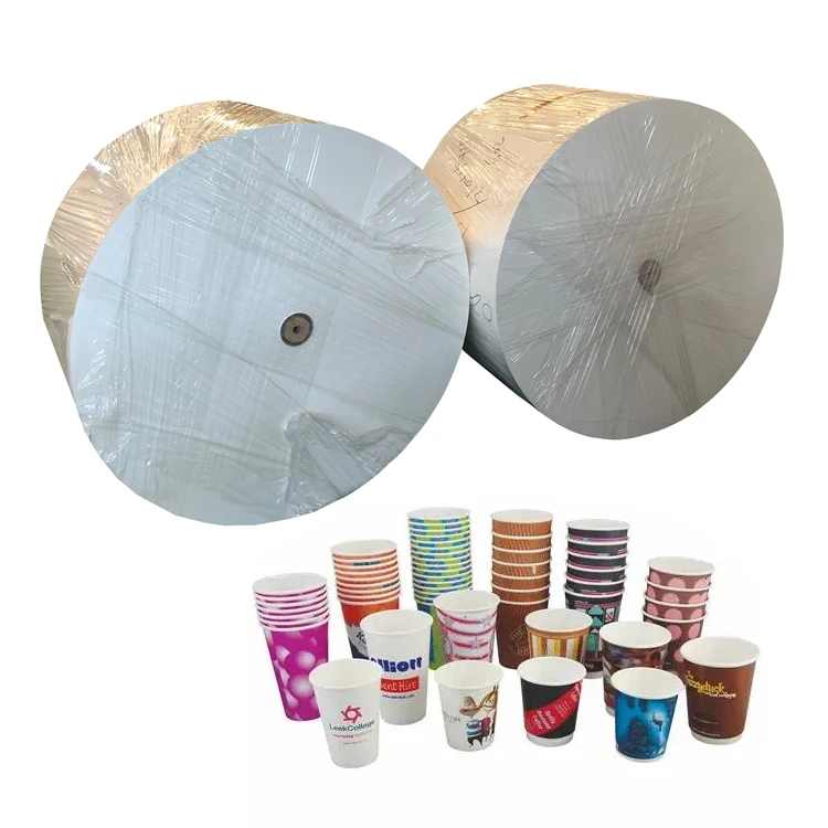 wholesales food grade PE Coated Paper  roll  Raw Material virgin Wood Pulp Paper Cup paper