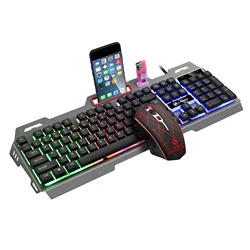 T19 best selling 1200 DPI computer notebook wired white metal mouse and Keyboard Kit mechanical touch keyboard and mouse set