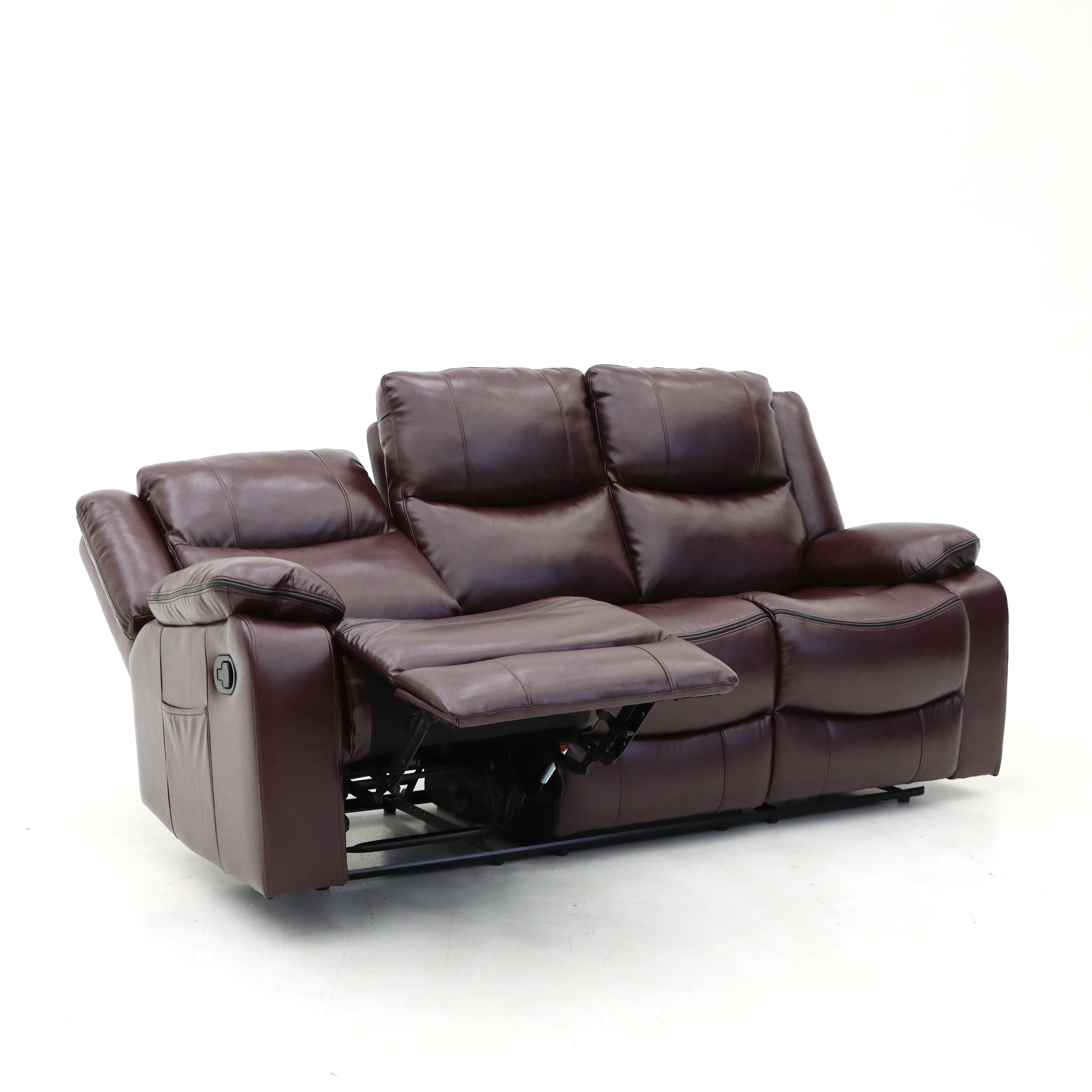 GEEKSOFA 3+2+1 Seater Manual Leather Loveseat Motion Recliner Sofa Set Reclinable bluetooth speaker For Living Room Furniture