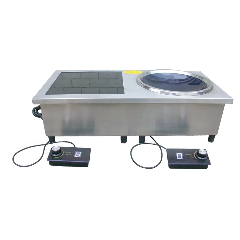 
5000w Drop-in induction range cooker with flat and wok hobs Induction Cooktop 