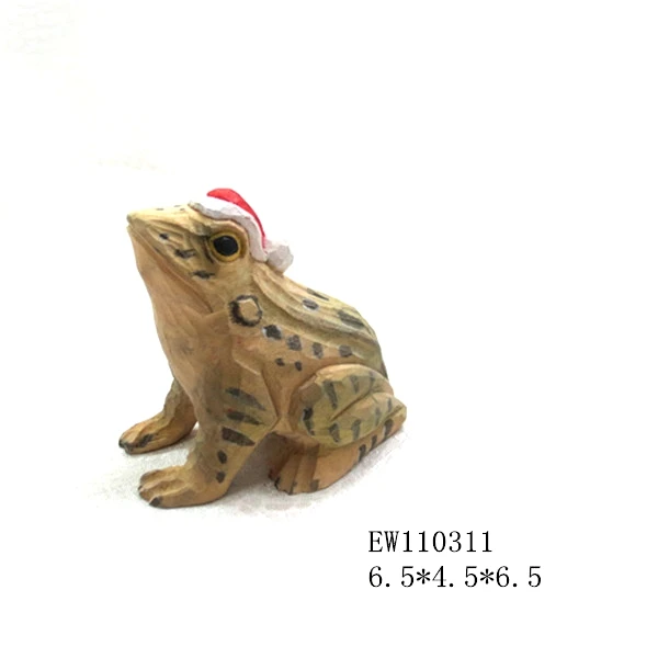 new arrival cute christmas decorative wood frog