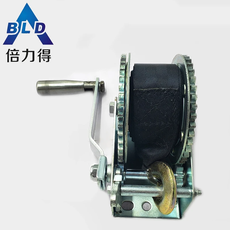 
Manual small boat Foldable handle hand winch wire rope cable brake winch 