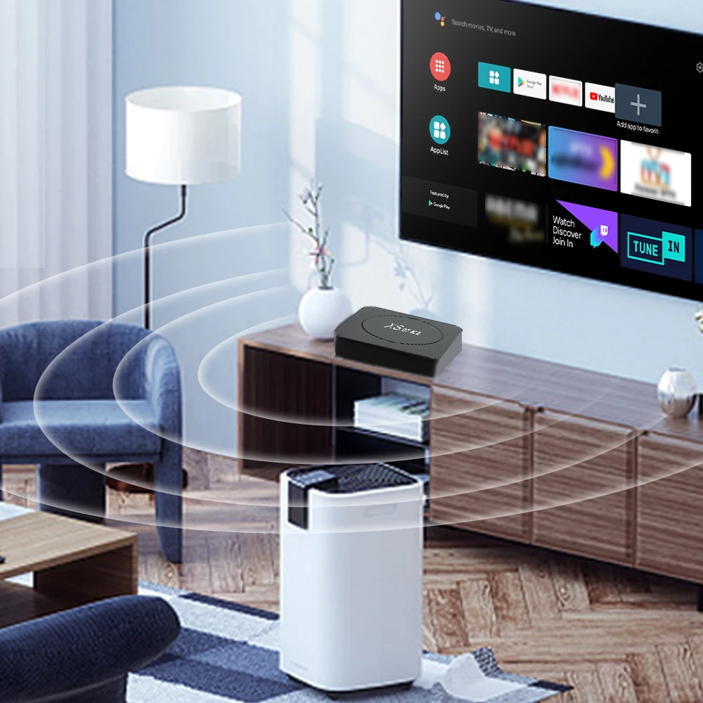 Wholesale Allwinner H313 XS97 K2 BT 4k Set-top Box Quad Core OTT TV Box 2GB 8GB TVBOX Android 10 TV Box With BT remote control