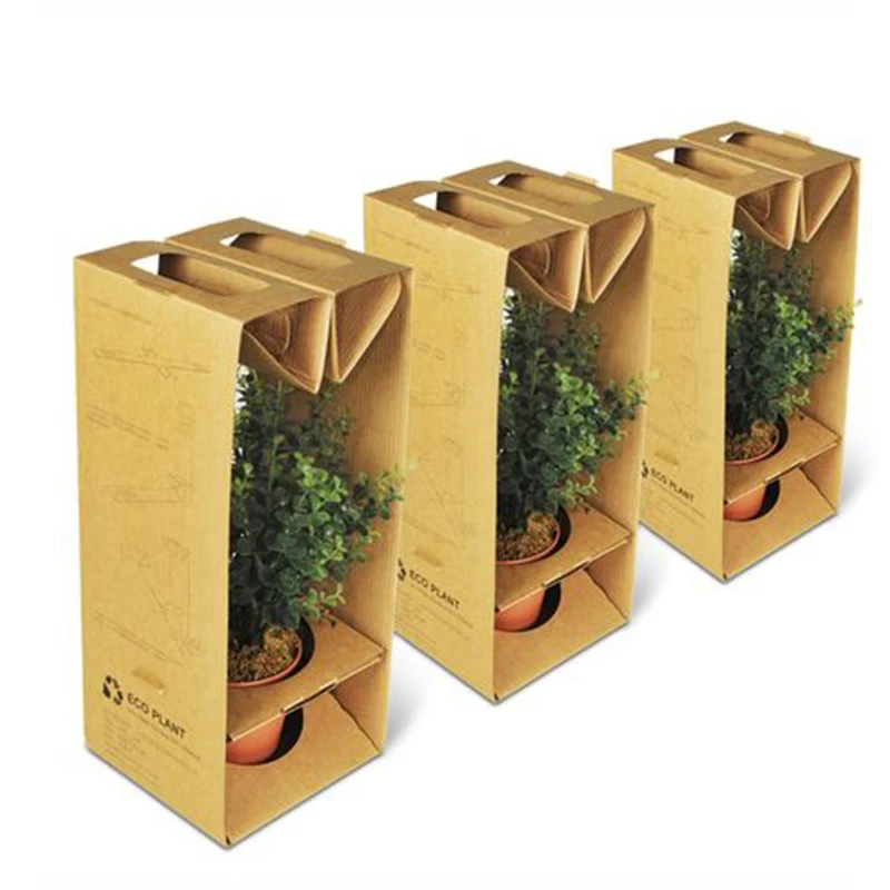 Eco friendly custom potted packaging plant shipping box live plant shipping box for plant
