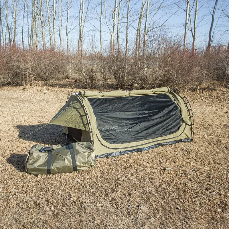 australian 2 person aluminum canvas camp double swag tent for outdoor camping