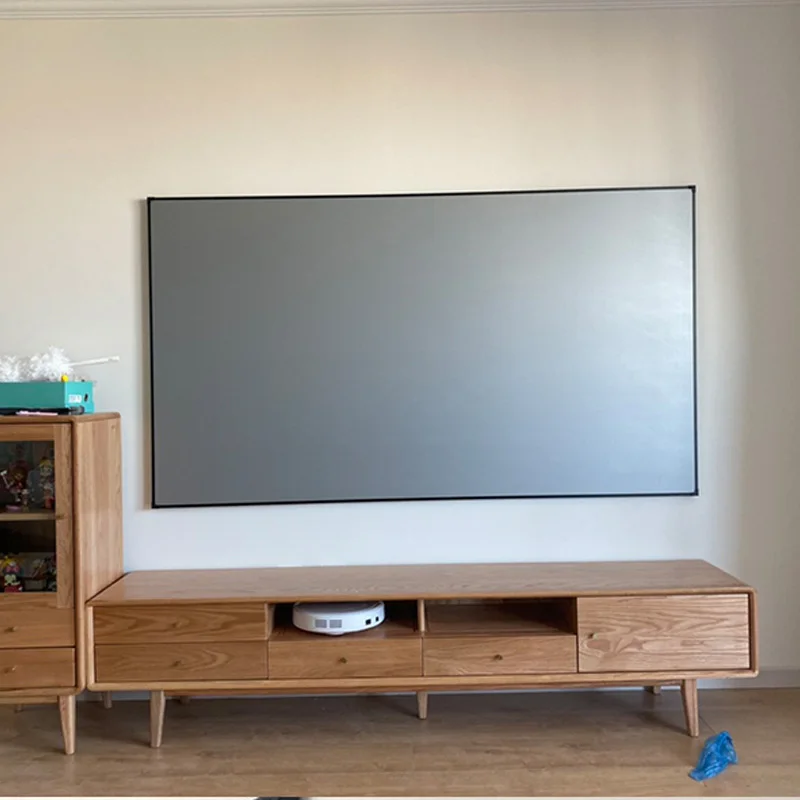 New Listing High Quality  72 Inch 16:9  Narrow border frame 1.2cm Home Theater Wall Gray Alr Pet frame frame Projection Screen