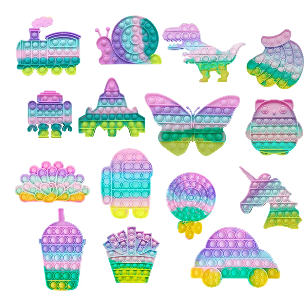 Educational Autism Relief Anxiety Stress Toys Silicone Push Pop Bubble Fidget Sensory Stress Release Toys