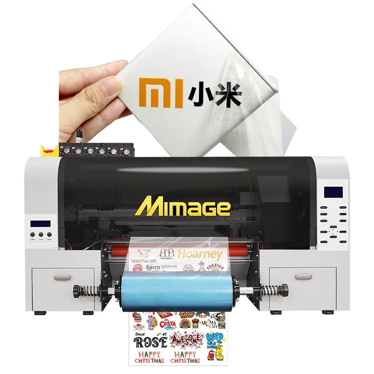 Economical DTF UV Printer 30cm Roll to Roll 3D Inkjet UV DTF Printer With Roller Printing Machine for Crystal Label