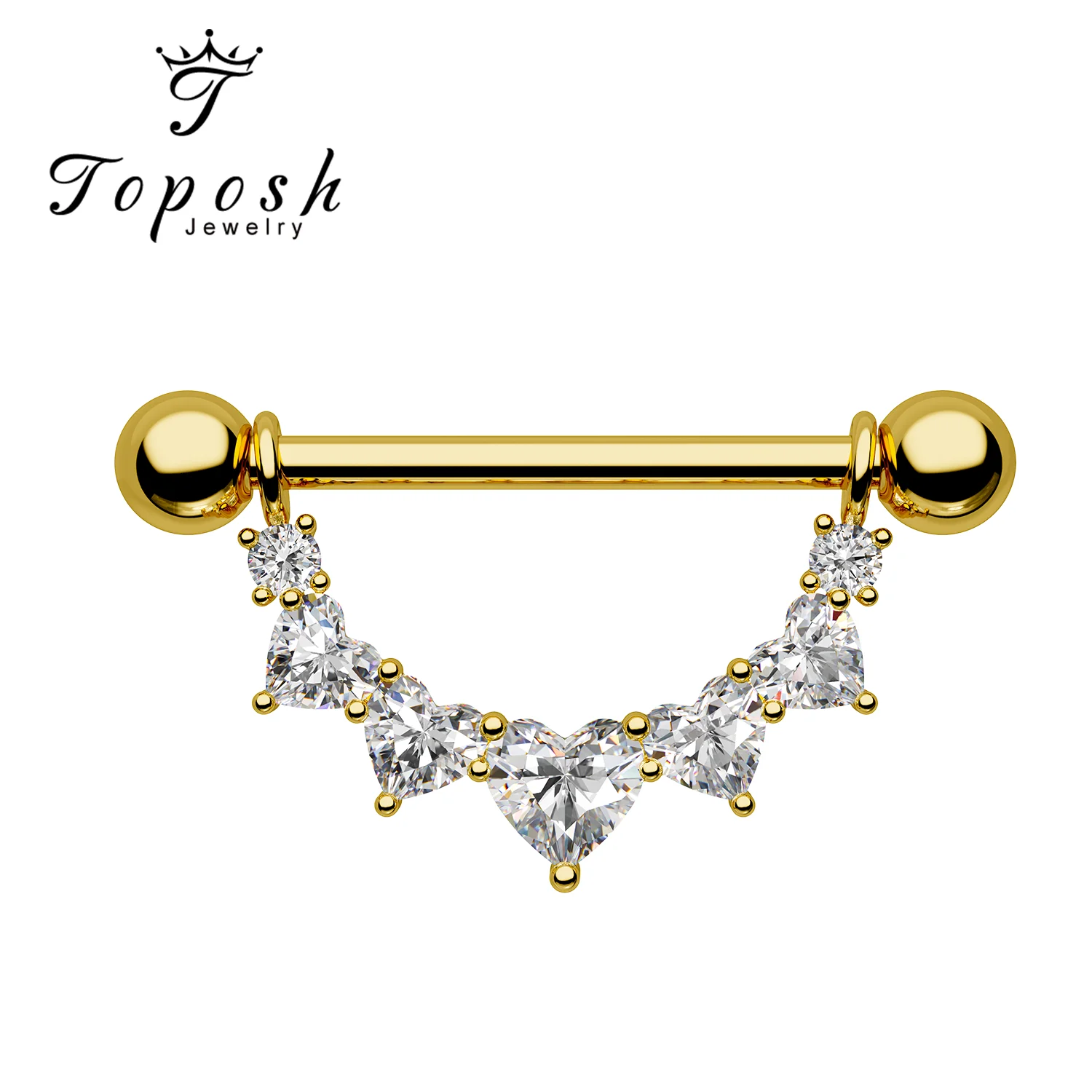 316L Stainless F136 Titanium Nipple Bar With Marquise Zircon Piercing Jewelry Nipple Barbell Nipple Ring Piercing Body Jewelry