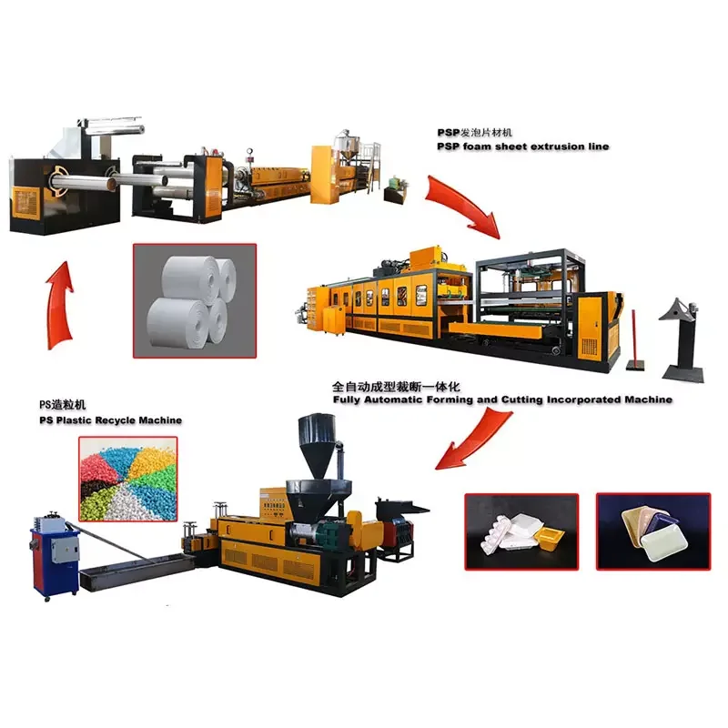 production line of foam dishes polystyrene food tray box making machine ps foam disposable lunch box making machine