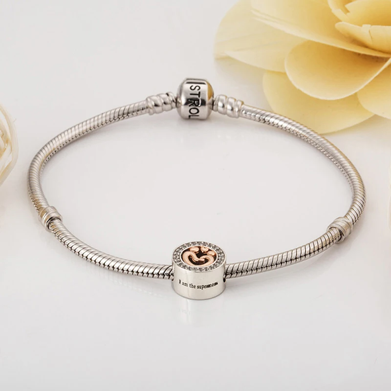 
RINNTIN CB78 925 Sterling Silver Beaded Bracelet Women Lucky beads 