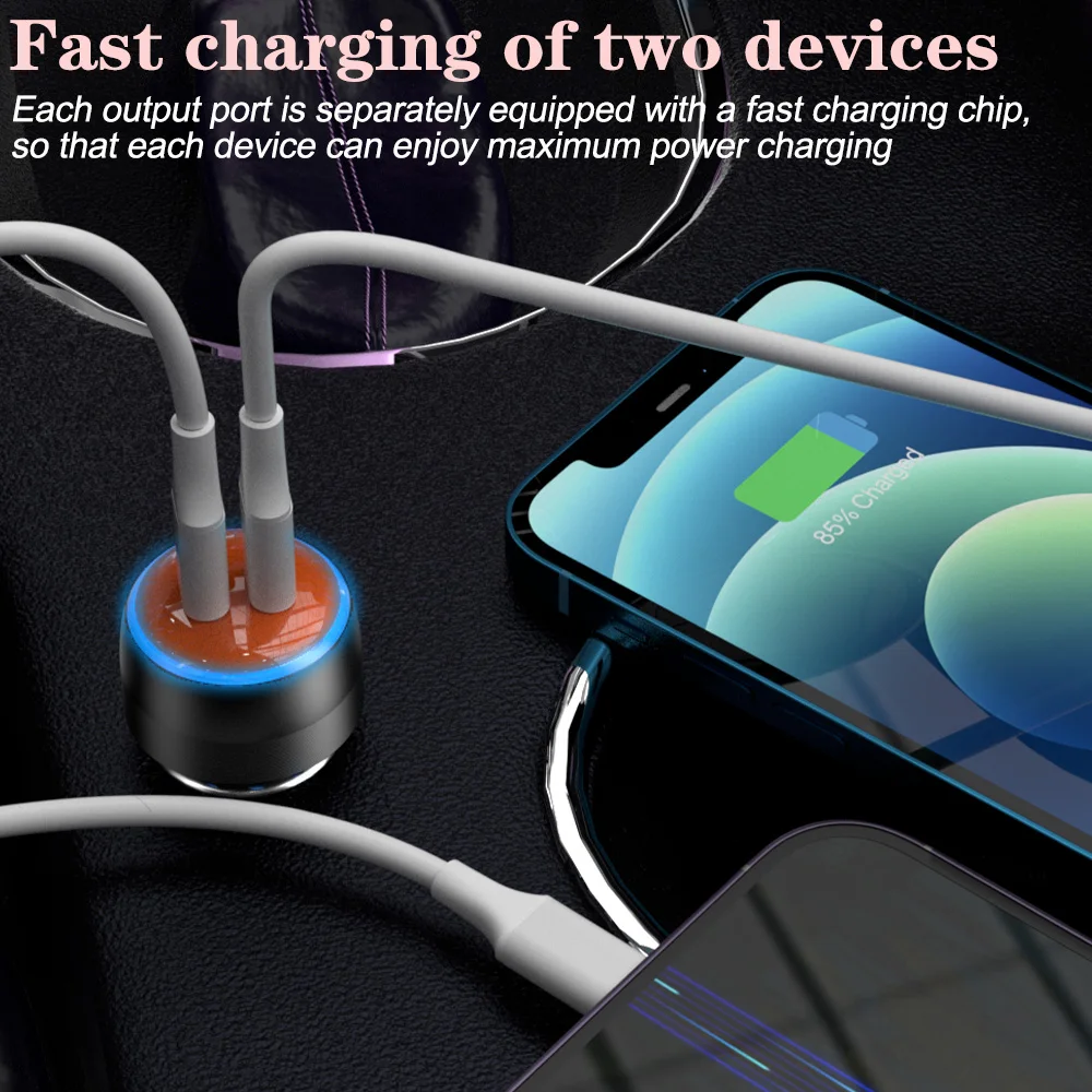 Fast Smart Phone Qc3.0 Qc 4.0 Quick Dual 2 Port Usb A Type C Type-c PD 40w 45w 48w 55w 60w 65 Watt W 66w 80w 90w Car Charger