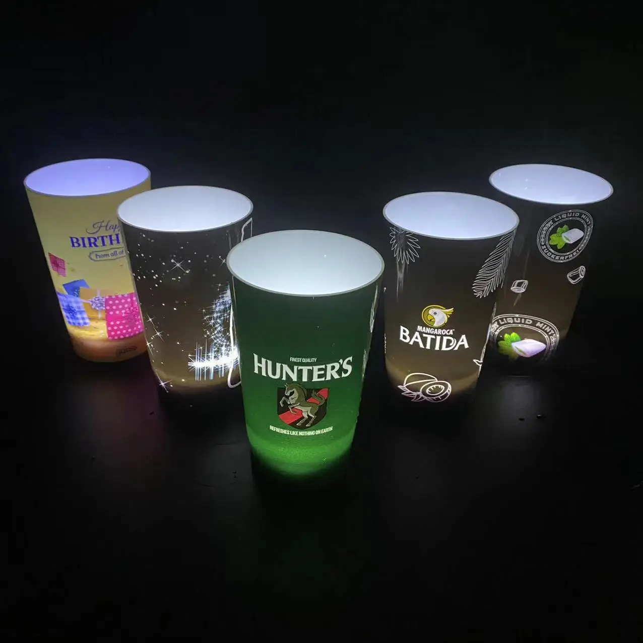 Custom liquid water Sensitive Light Up Cup Plastic led cup Wine Glass Bar beer Led Glowing Cup for bar