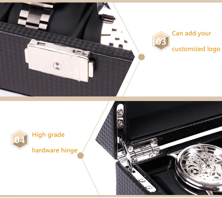 Популярный 12 Слот черный кожаный ящик для хранения часов Органайзер с замком