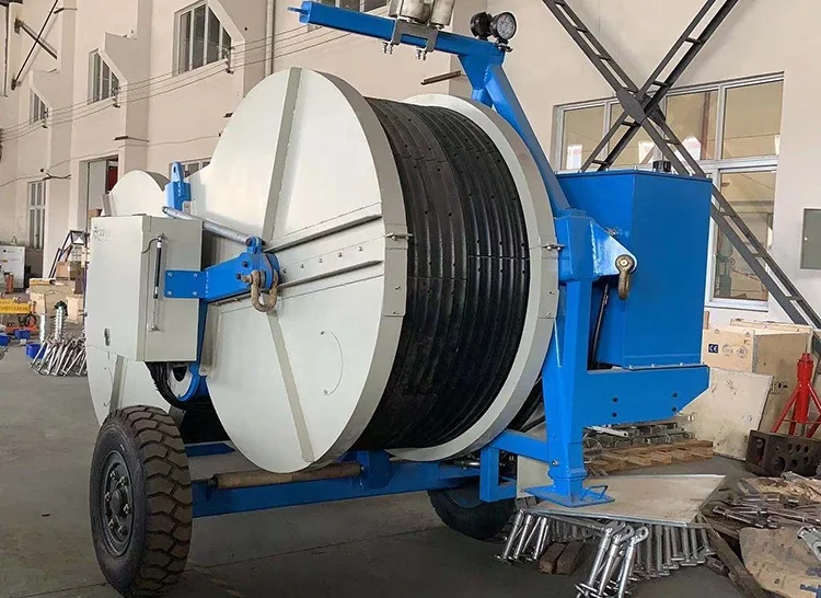 Continuous tension 2x40KN hydraulic tensioner machine for overhead line construction