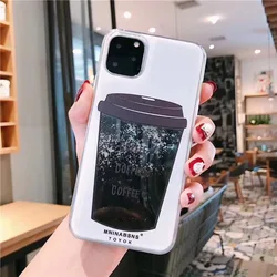 Dynamic Liquid Sand Coffee Cell Phone Covers  Case For iPhone 6 6s 7 8 Plus Glitter Cases For iPhone X XS XR 11 Pro MAX