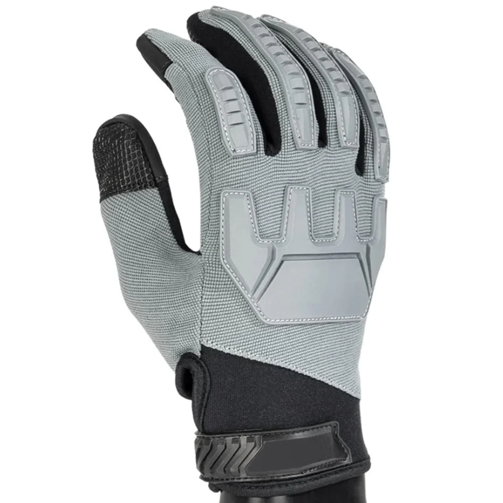 Reliable Manufa2cturer OEM Customized Wear Resistance Comfortable Durable Reinforced Palm Grey Fabric Mechanical Tactical Gloves