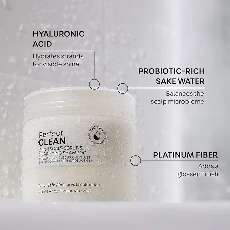 Private Label Skin Care Detoxed Exfoliating Clean Balance Scalp Moisturizing 2 IN 1 Scalp Scrub Clarifying Shampoo For Hair Care