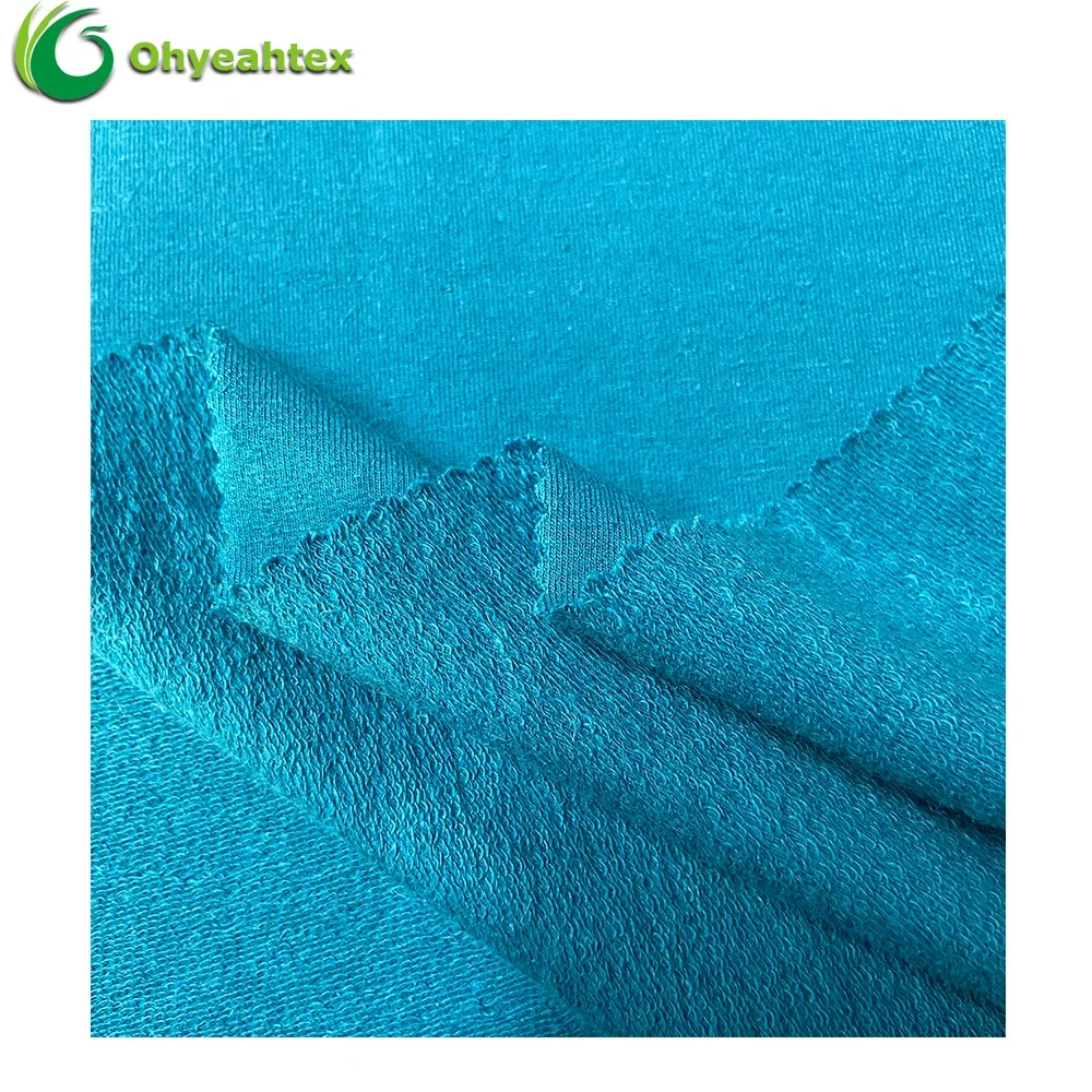 
New Material Product Plain French Terry Organic Cotton Spandex Pure Hemp Fabric For Sweatershirt 