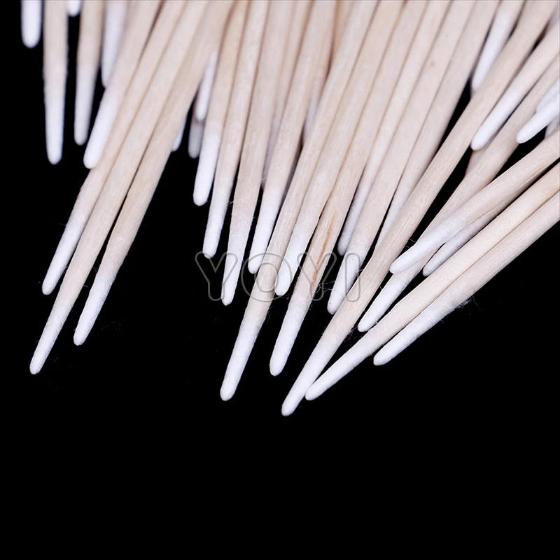Hot sale  Wooden Cotton Tip Tattoo Supplies Cotton Buds Swabs Makeup Cosmetic Applicator Sticks