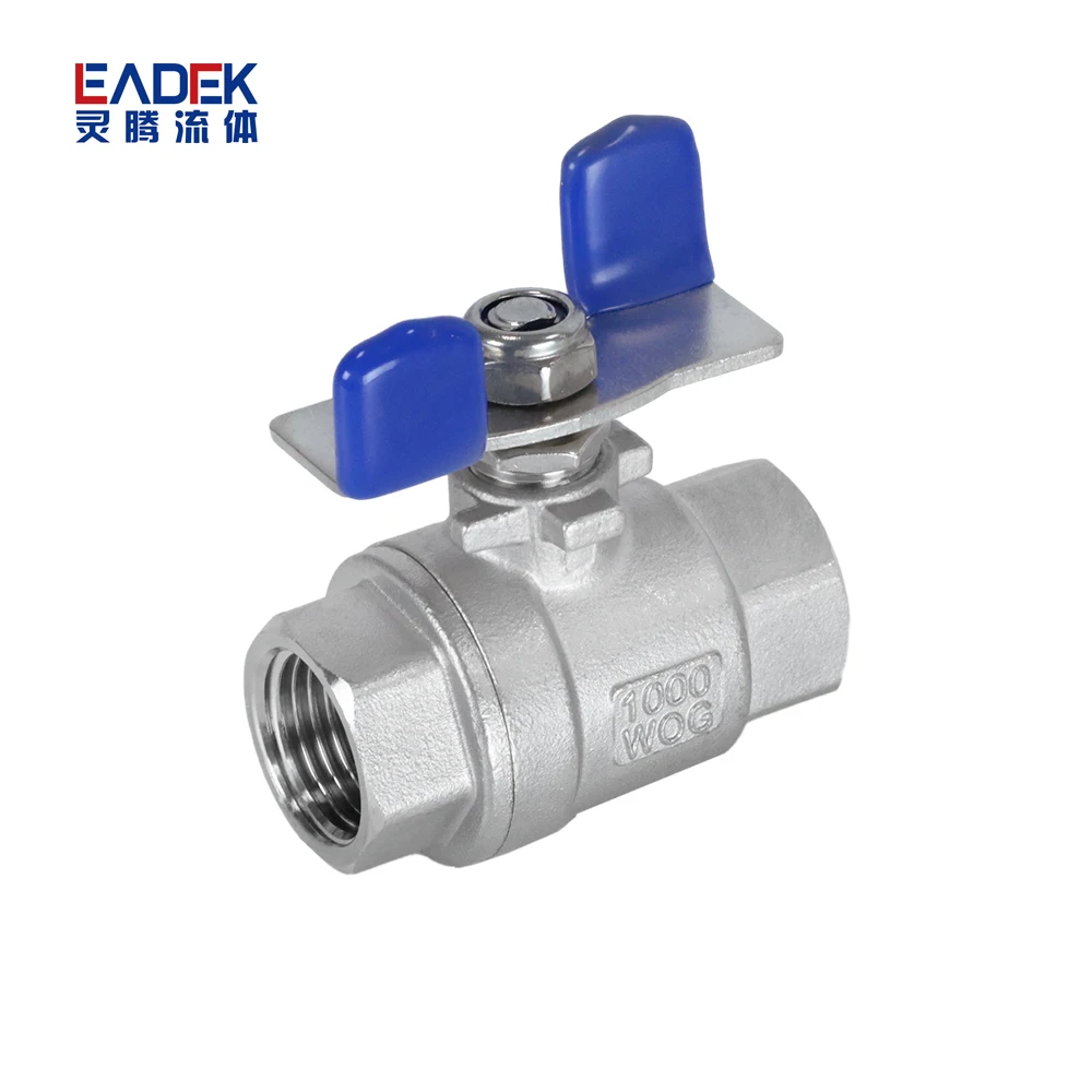 2pc butterfly handle 2 inches stainless steel 316 CF8M 1000wog ball valve with female threaded