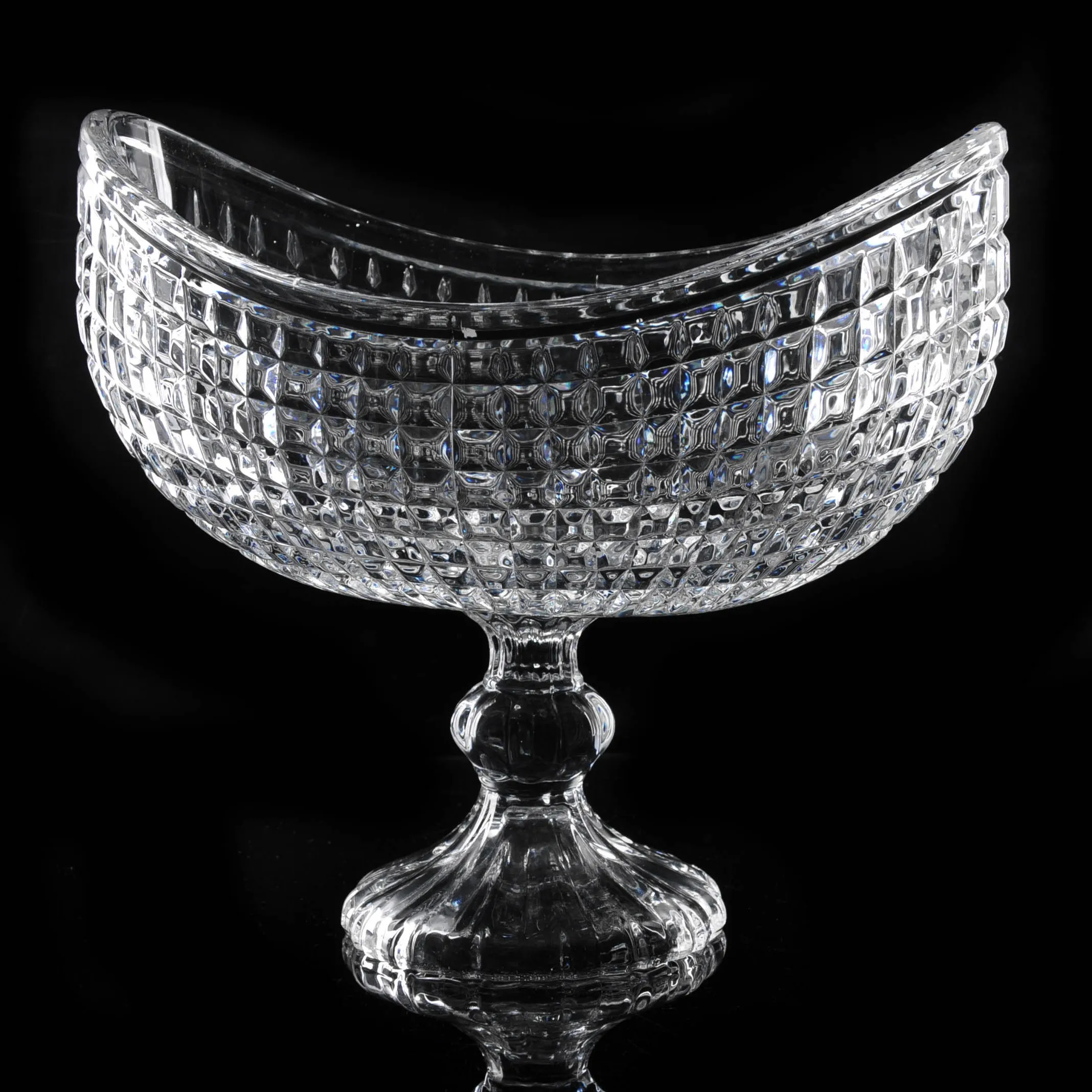 Crystal Glass Sugar Candy Bowl Transparent Large clear Glass Footed Dessert Bowl Footed Trifle Bowl