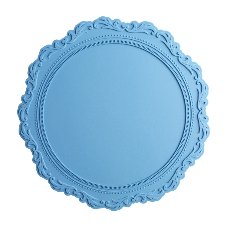Washable Portable Place Dish Drying Silicone Table Mat 3d European Dinning Table Mat Heat-Resistant Silicone Table Placemat